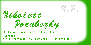 nikolett porubszky business card